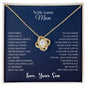 To My Lovely Mom | Thank You - Love Knot Necklace