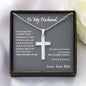 To My Husband | Never Forget That I Love You - Stainless Steel Cross Necklace