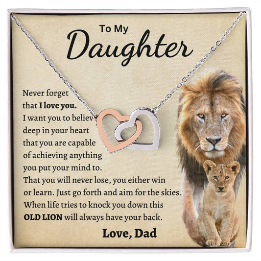 To My Daughter | Neve Forget That I Love You - Interlocking Hearts necklace